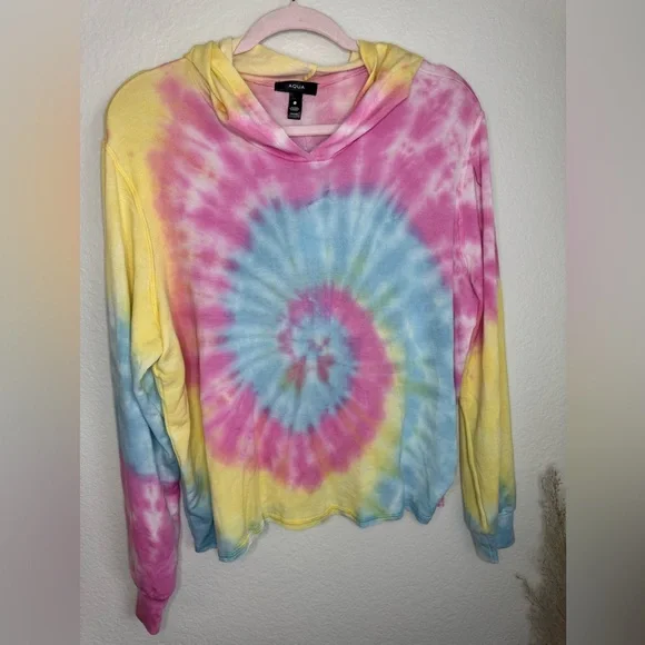 Aqua Tops Nwt Aqua Tiedye Hoodie From Bloomingdales Sz L
